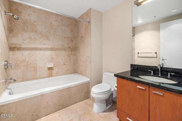 1205 Pacific Hwy Unit 1005, San Diego, CA 92101 - full bath featuring tiled shower / bath combo, vanity, and tile patterned flooring