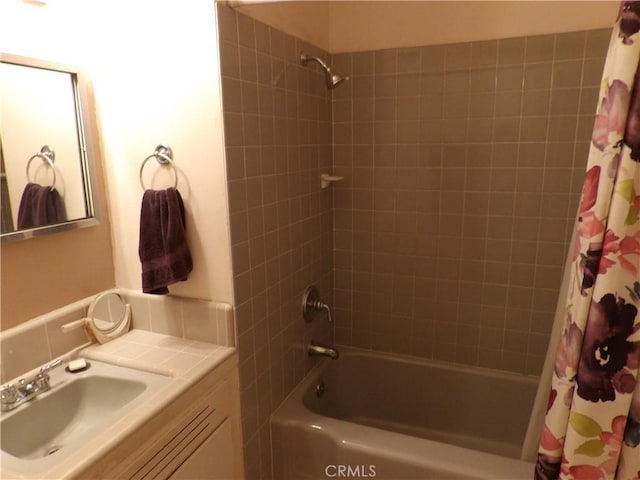 18735 Knapp St, Northridge, CA 91324 - bathroom with shower / bathtub combination with curtain and vanity