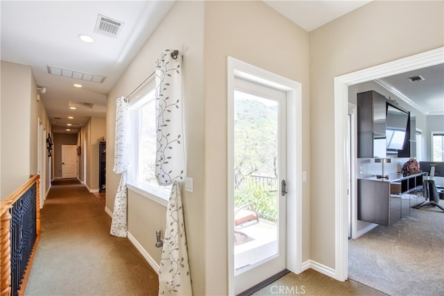 42768 El Calamar Rd, Temecula, CA 92590 - corridor featuring carpet flooring and recessed lighting