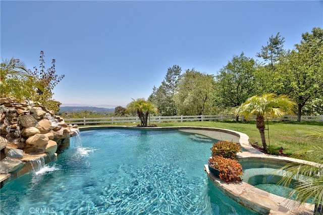 42768 El Calamar Rd, Temecula, CA 92590 - view of pool with a pool with connected hot tub