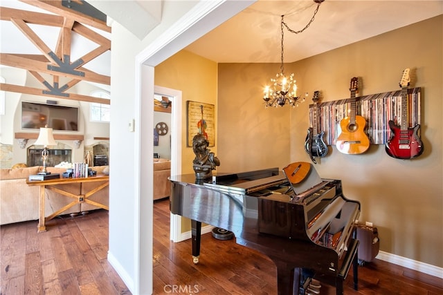 42768 El Calamar Rd, Temecula, CA 92590 - interior space with wood-type flooring and a chandelier