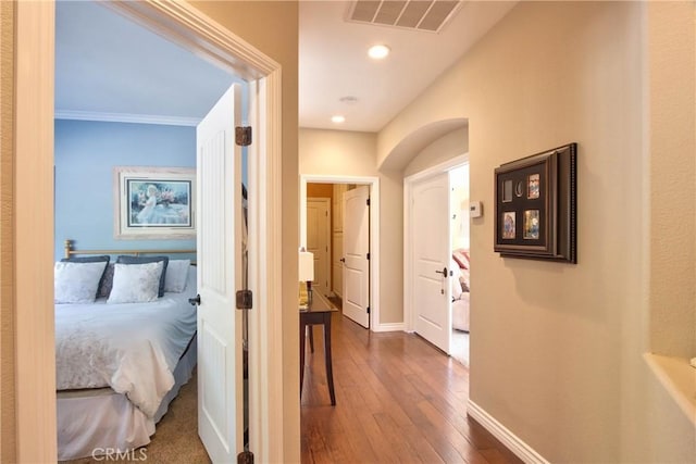 42768 El Calamar Rd, Temecula, CA 92590 - hall with dark wood-type flooring and recessed lighting