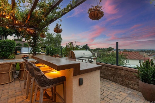 7691 Circulo Sequoia, Carlsbad, CA 92009 - patio terrace at dusk with area for grilling