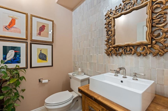7691 Circulo Sequoia, Carlsbad, CA 92009 - bathroom featuring tile walls, backsplash, and vanity