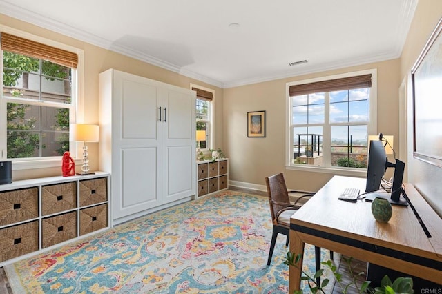7691 Circulo Sequoia, Carlsbad, CA 92009 - home office featuring ornamental molding and baseboards