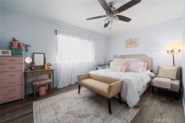 3051 Knollwood Ave, La Verne, CA 91750 - bedroom featuring wood finished floors and a ceiling fan