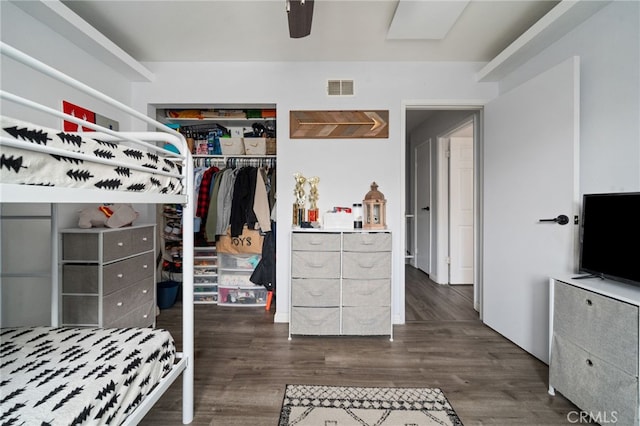 3051 Knollwood Ave, La Verne, CA 91750 - bedroom with a closet, wood finished floors, and ceiling fan