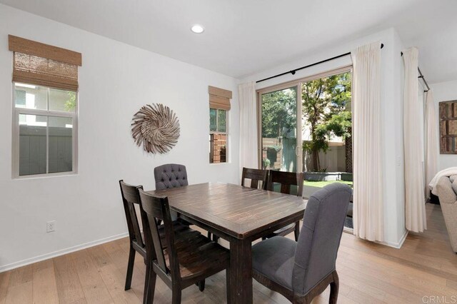 140 Unity Ln, San Marcos, CA 92078 - dining room with light wood-style flooring, plenty of natural light, and recessed lighting