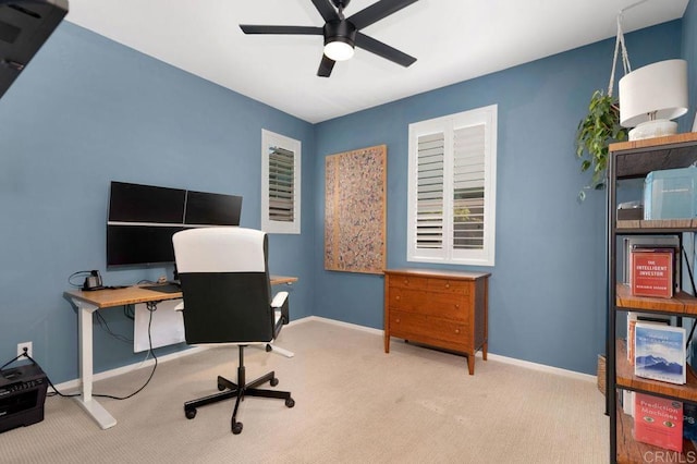 140 Unity Ln, San Marcos, CA 92078 - carpeted office with a ceiling fan and baseboards