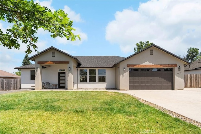 2213 De Mille Rd, Paradise, CA 95969 - view of front of property featuring stucco siding, a garage, and concrete driveway