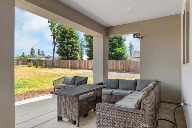 2213 De Mille Rd, Paradise, CA 95969 - fenced backyard featuring outdoor lounge area and a patio