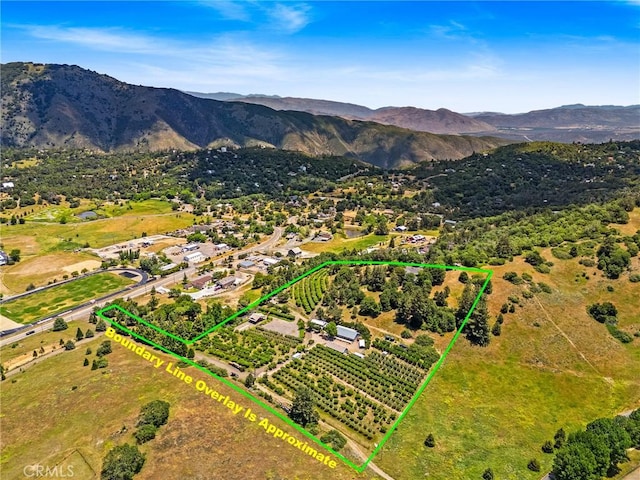 2645 Apple Ln, Julian, CA 92036 - view of rural area with property parcel outlined, a mountainous background, and rows of crops
