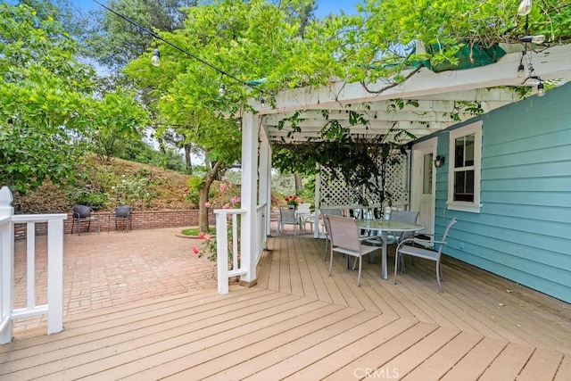 2645 Apple Ln, Julian, CA 92036 - wooden terrace with outdoor dining space