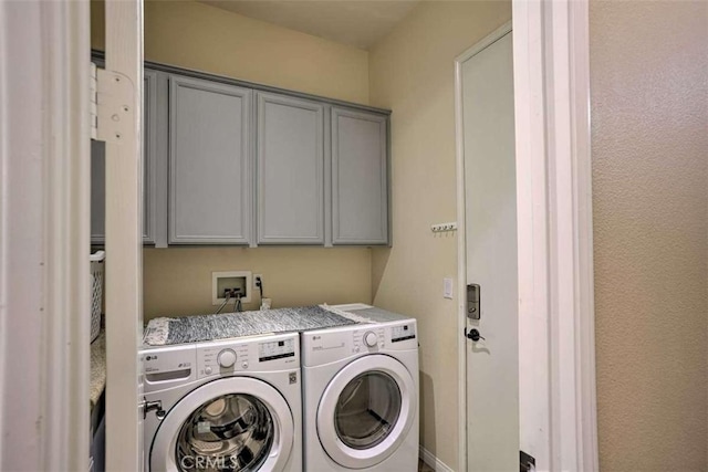 82756 Burnette Dr, Indio, CA 92201 - laundry room featuring independent washer and dryer and cabinet space