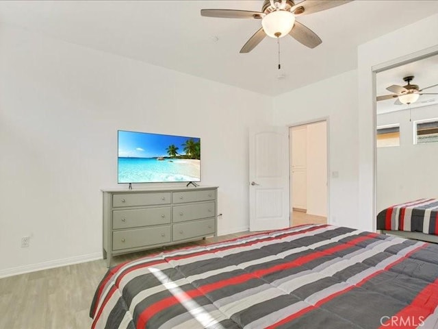 82676 Burnette Dr, Indio, CA 92201 - bedroom with light wood finished floors and ceiling fan