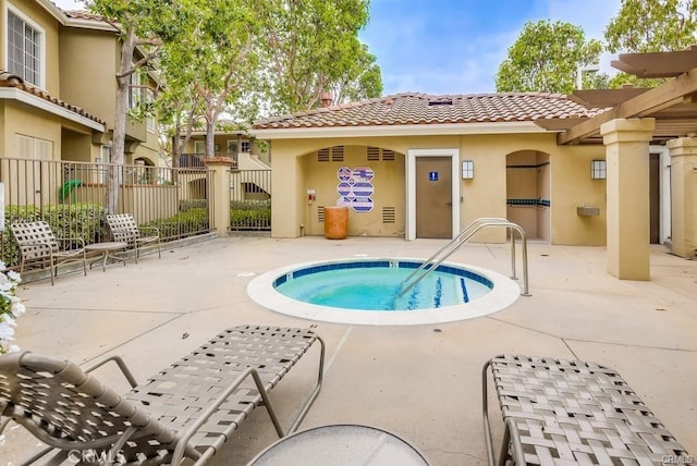 259 Gallery Way, Tustin, CA 92782 - view of pool featuring a hot tub and a patio