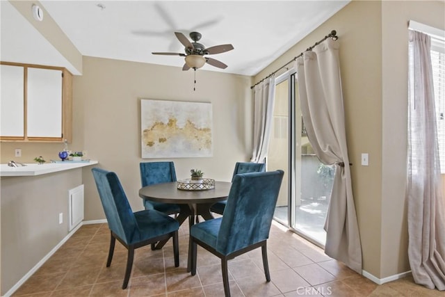 259 Gallery Way, Tustin, CA 92782 - dining room with light tile patterned floors and a ceiling fan