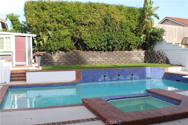 23266 Via Ronda, Mission Viejo, CA 92691 - view of swimming pool featuring an in-ground hot tub