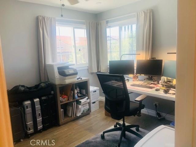 23266 Via Ronda, Mission Viejo, CA 92691 - office space featuring wood finished floors and a ceiling fan