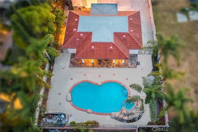 1118 S 6th Ave, Arcadia, CA 91006 - view from above of property featuring a pool