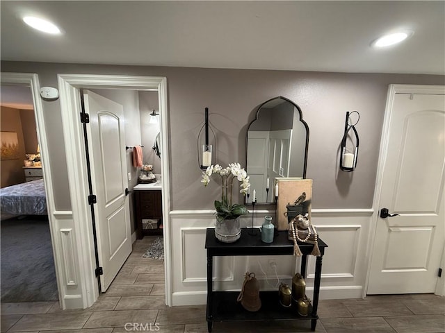 1053 Border Ave, Corona, CA 92882 - hall featuring recessed lighting and wood tiled floors
