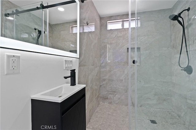 1381 W Summerland Ave, San Pedro, CA 90732 - full bathroom featuring vanity and a stall shower