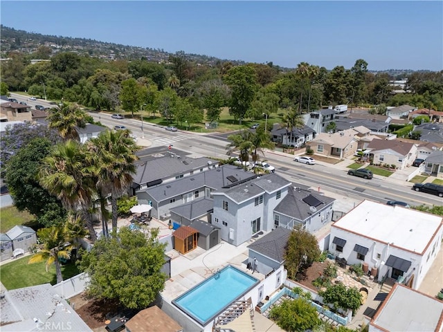 1381 W Summerland Ave, San Pedro, CA 90732 - aerial view of residential area featuring a pool