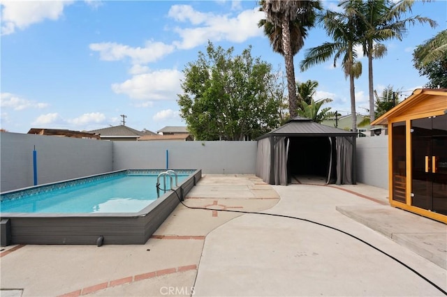 1381 W Summerland Ave, San Pedro, CA 90732 - view of pool with a gazebo, a fenced backyard, and a patio area