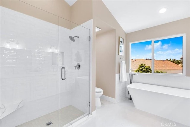22461 Silver Spur, Lake Forest, CA 92630 - full bathroom with a shower stall, a freestanding tub, and recessed lighting