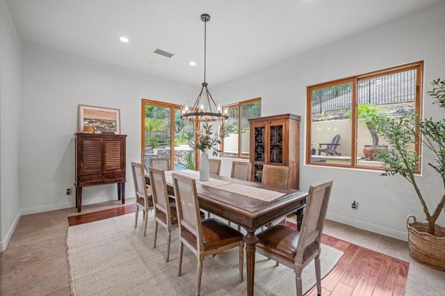 4149 Manchester Ave, Encinitas, CA 92024 - dining space with a chandelier and recessed lighting