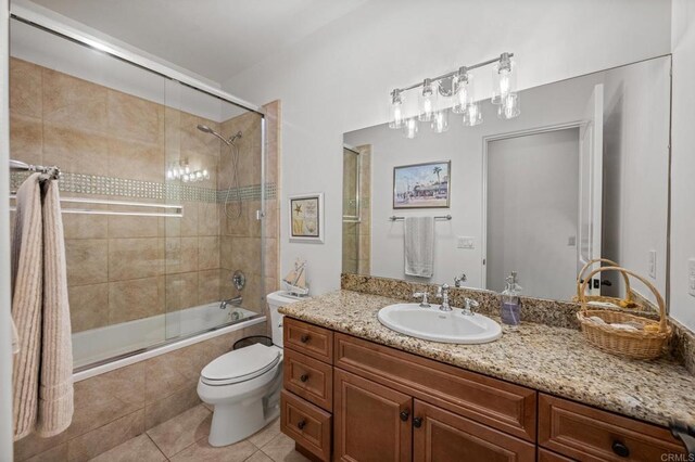 4149 Manchester Ave, Encinitas, CA 92024 - full bathroom with tiled shower / bath, tile patterned flooring, and vanity