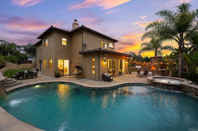 4149 Manchester Ave, Encinitas, CA 92024 - view of swimming pool with a patio area, a pool with connected hot tub, and outdoor dining space