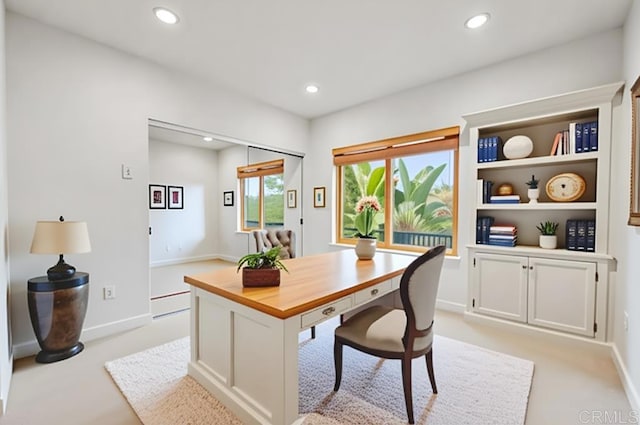 4149 Manchester Ave, Encinitas, CA 92024 - office area with light colored carpet and recessed lighting