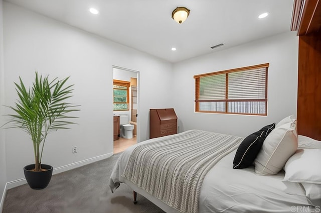 4149 Manchester Ave, Encinitas, CA 92024 - bedroom featuring recessed lighting, carpet flooring, and connected bathroom