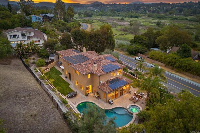 4149 Manchester Ave, Encinitas, CA 92024 - view from above of property with a pool and mountains