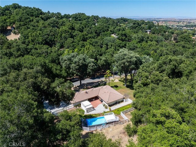 7735 Del Rio Rd, Atascadero, CA 93422 - aerial view of property and surrounding area with a forest and a pool