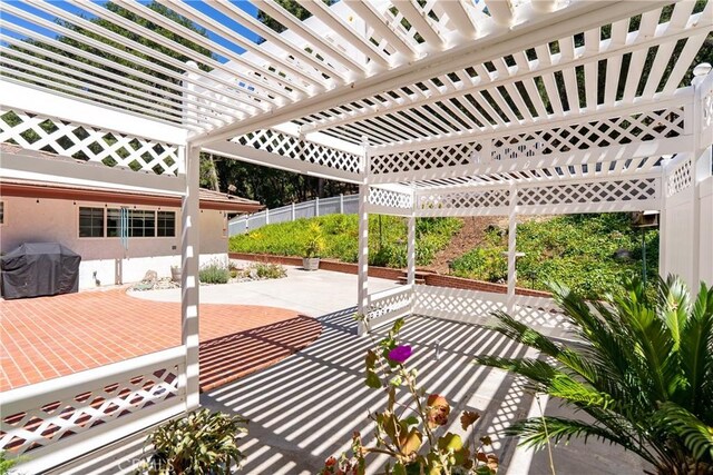 7735 Del Rio Rd, Atascadero, CA 93422 - view of patio with a pergola and grilling area
