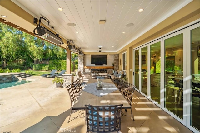 2937 Arboridge Ct, Fullerton, CA 92835 - view of patio with an outdoor pool and outdoor dining space