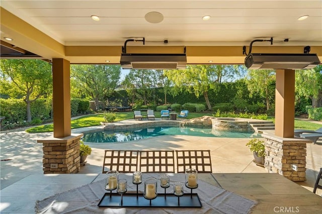 2937 Arboridge Ct, Fullerton, CA 92835 - view of patio / terrace with a pool with connected hot tub