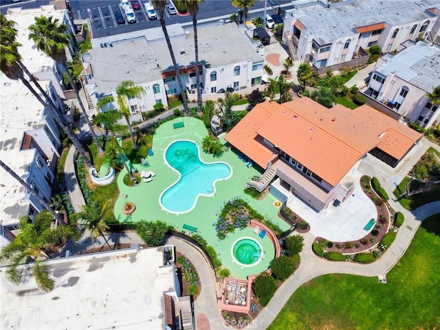 212 S Kraemer Blvd Unit 1205, Placentia, CA 92870 - aerial view of property's location with a pool area