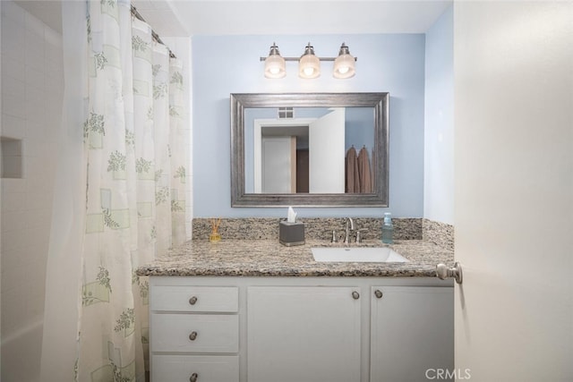 9676 Bloomfield St, Cypress, CA 90630 - full bath with vanity and shower / bath combination with curtain