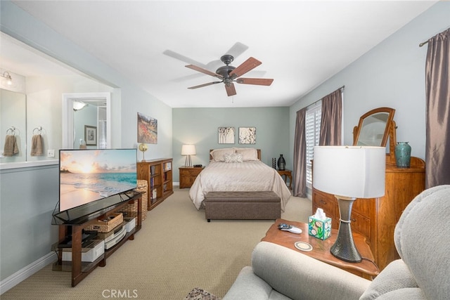 9676 Bloomfield St, Cypress, CA 90630 - carpeted bedroom featuring baseboards and a ceiling fan