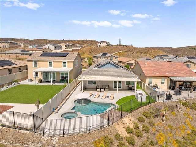 45105 Quicksilver Rd, Lake Elsinore, CA 92532 - rear view of house featuring a fenced backyard, a residential view, and a patio