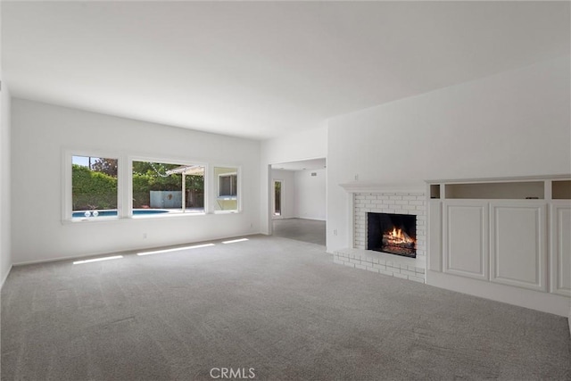 9508 Jellico Ave, Northridge, CA 91325 - unfurnished living room with carpet floors and a fireplace
