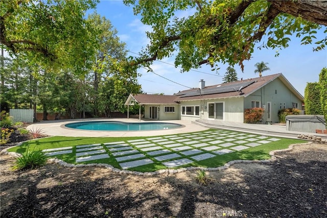 9508 Jellico Ave, Northridge, CA 91325 - outdoor pool with a hot tub and a patio