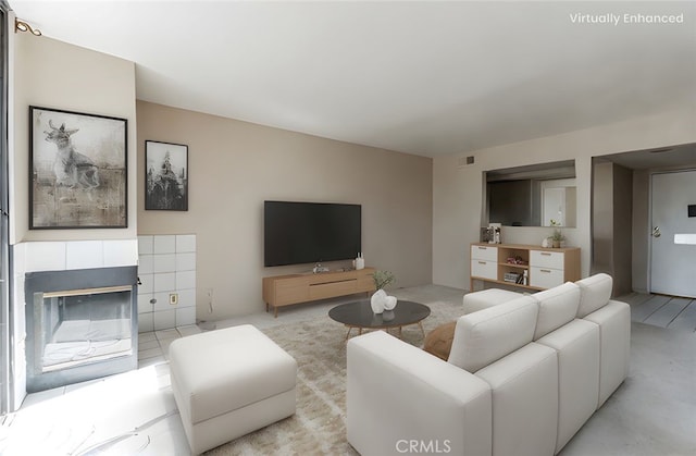 28006 S Western Ave Unit 267, San Pedro, CA 90732 - living area featuring a tile fireplace