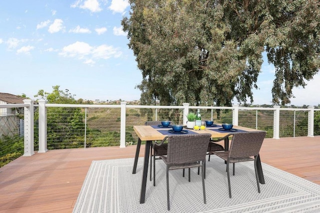 3833 Tomahawk Ln, San Diego, CA 92117 - wooden deck with outdoor dining area
