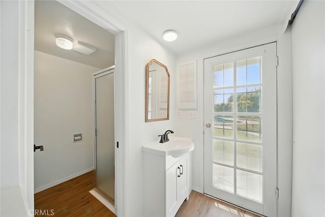 185 N Rodecker Dr, Azusa, CA 91702 - bathroom with vanity and wood finished floors