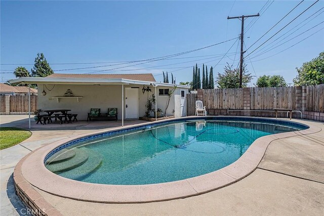 185 N Rodecker Dr, Azusa, CA 91702 - view of swimming pool with a patio area and a fenced backyard