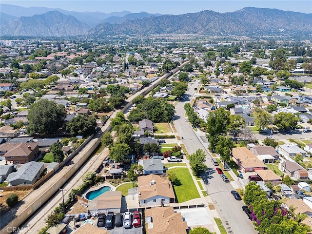 185 N Rodecker Dr, Azusa, CA 91702 - aerial view of property and surrounding area featuring a mountain backdrop and nearby suburban area